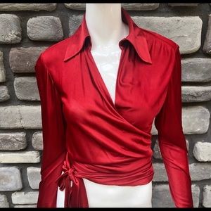 Gucci Red wrap top 42